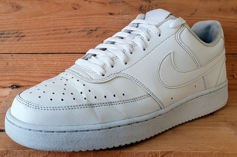 Nike Court Vision Low Leather Trainers UK9/US10/EU44 DH2987-100 Triple White