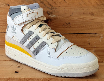 Adidas Forum 84 High Leather Trainers UK4.5/US5/EU37 GY5727 White/Yellow