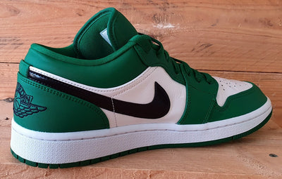 Nike Jordan 1 Low Leather Trainers UK8/US9/EU42.5 553558-301 Pine Green/White