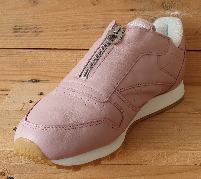 Reebok Classic Zip Low Leather Trainers UK7/US9.5/EU40.5 BS8065 Pink/White/Gum