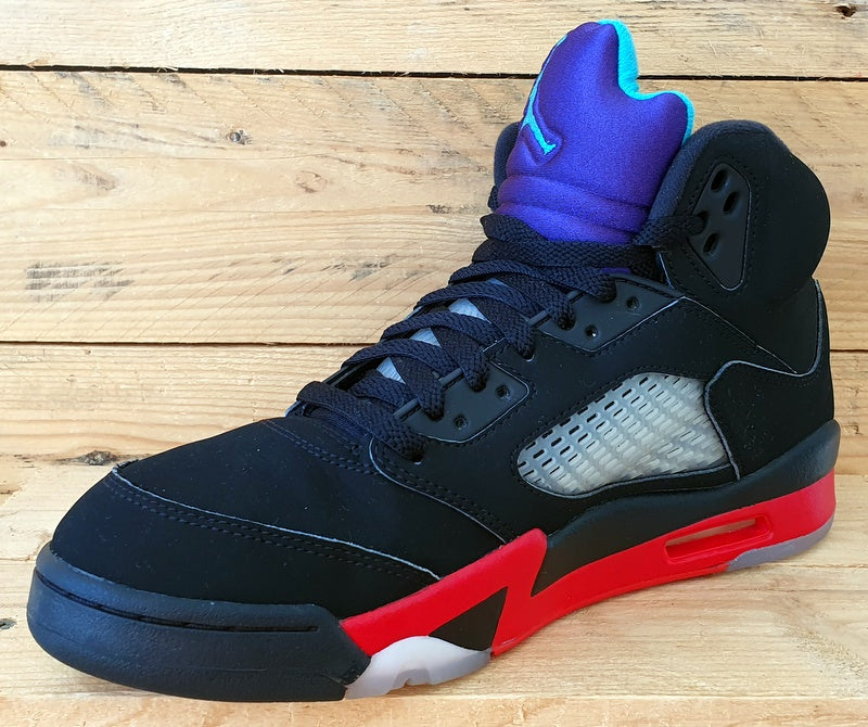 Nike Air Jordan 5 Retro Trainers UK8.5/US9.5/E43 CZ1786-001 Black Fire Red Grape