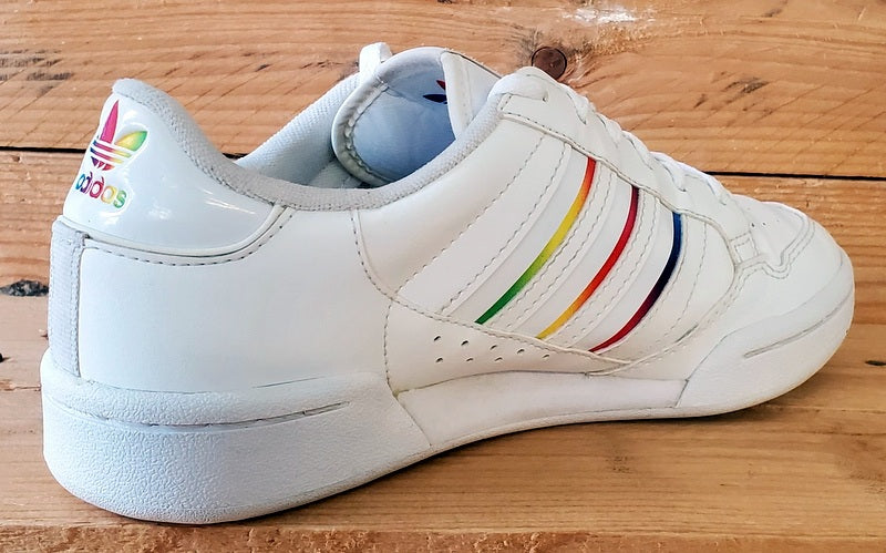 Adidas Continental 80 Low Leather Trainers UK4.5/US5/EU37 GY3127 White/Rainbow