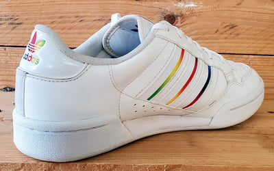 Adidas Continental 80 Low Leather Trainers UK4.5/US5/EU37 GY3127 White/Rainbow