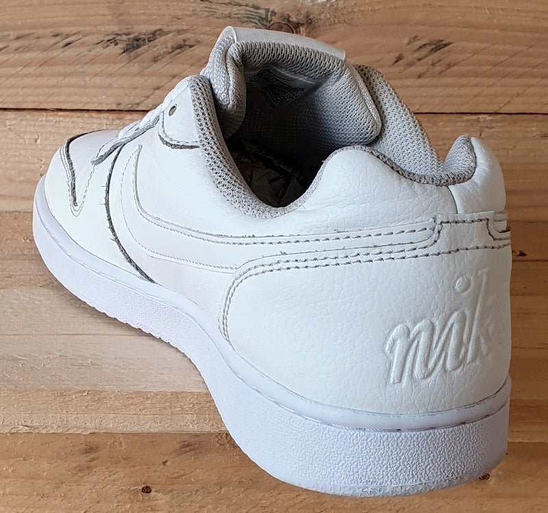 Nike Ebernon Low Leather Trainers UK8 US9 EU42.5 AQ1775 100 Triple White VintageTrainers