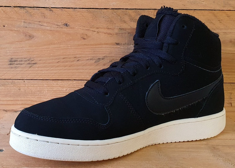 Nike Ebernon Mid SE Suede Trainers UK8.5/US9.5/EU43 AQ8125-001 Black Sail