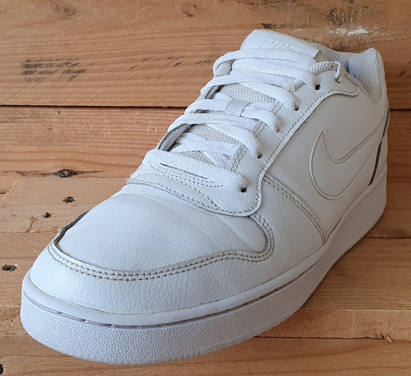 Nike Ebernon Low Leather Trainers UK8 US9 EU42.5 AQ1776 100 Triple White