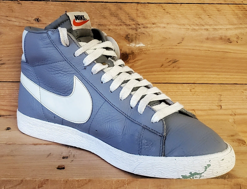 Nike Blazer Mid Leather Trainers UK9/US11.5/EU44 525366-001 Wolf Grey/White