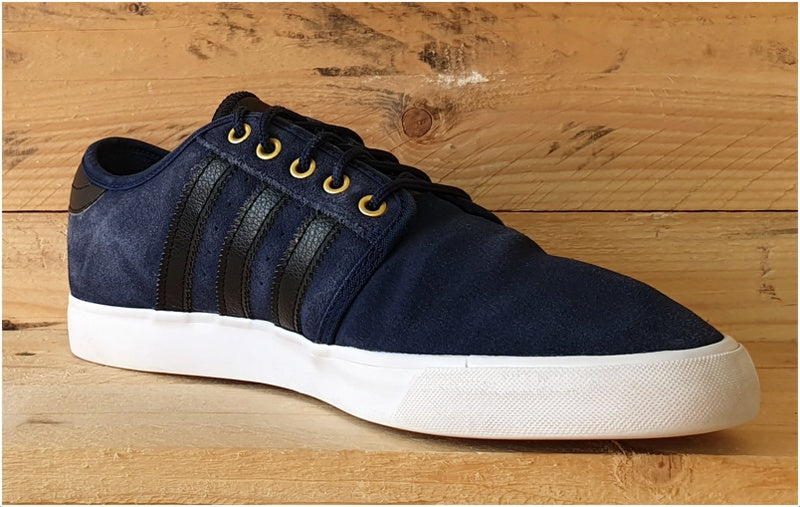 Adidas Original Seeley Low Suede Trainers UK8/US8.5/EU42 BY4014 Navy Blue/Black