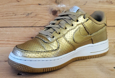 Nike Air Force 1 Low Leather Trainers UK3/US3.5Y/EU35.5 820438-700 Gold/White