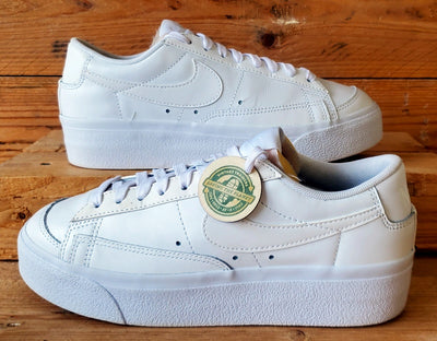 Nike Blazer Platform Leather Trainers UK4/US6.5/EU37.5 DJ0292-100 Triple White