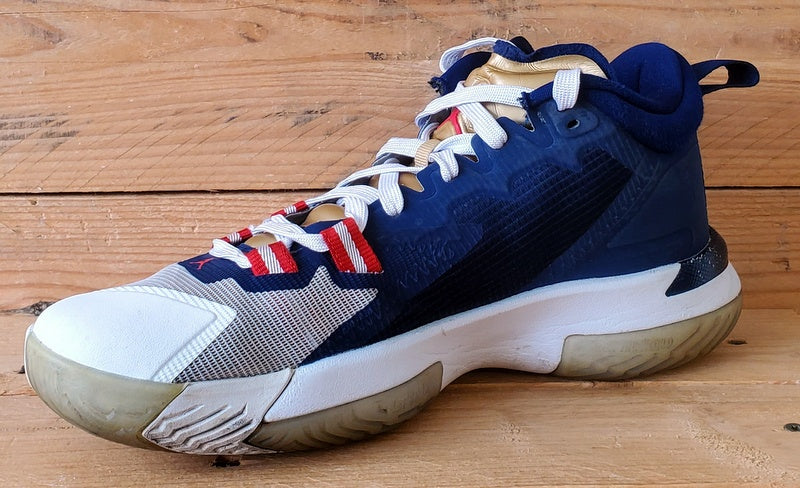 Nike Air Jordan Zion 1 Mid Textile Trainers UK6/US6.5/EU39 DA3131-401 Navy/White