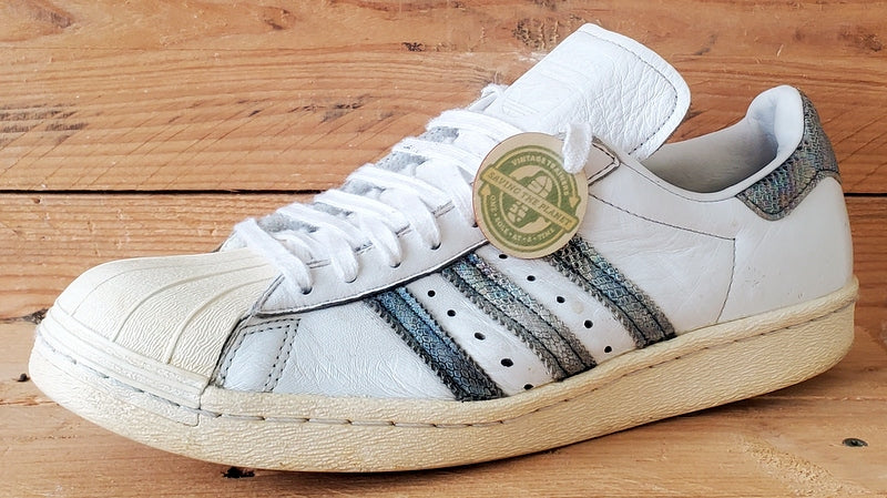 Adidas Superstar Low Leather Trainers UK8/US8.5/EU42 BZ0148 White/Iridescent  – VintageTrainers