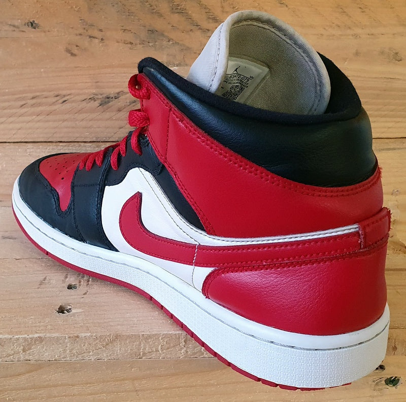 Nike Air Jordan 1 Bred Toe Leather Trainers UK8.5/US11/EU43 BQ6472-079 Red/White