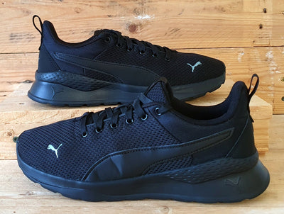 Puma Anzaran Low Textile Trainers UK5.5/US6.5C/EU38.5 372004-10 Triple Black