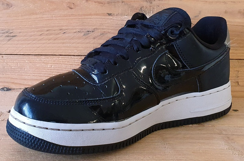 Nike Air Force 1 07 Low Leather Trainers UK6/US8.5/EU40 AH6827-001 Black/Silver