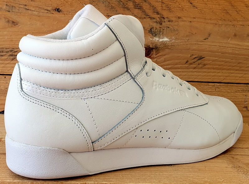 Reebok Freestyle High Satin Bow Leather Trainers UK7 US9.5 EU40.5 CM8903 White VintageTrainers