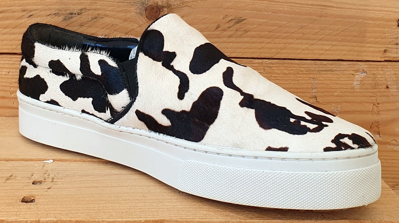 Schutz SlipOn Cow Print Faux Fur Trainers S2167800030011 Black/White UK7/US8/E41