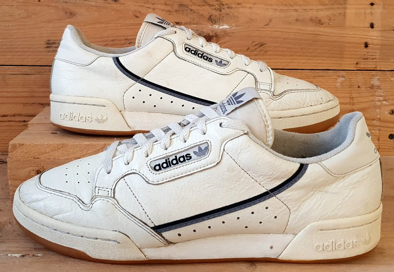 Adidas Continental 80 Low Leather Trainers UK11/US11.5/E46 EG3877 Cream/Gum Sole