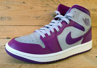 Nike Air Jordan 1 Mid Leather Trainers UK6.5/US9/EU40.5 BQ6472-501 Magenta