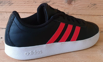 Adidas VL Court 2.0 Low Leather Trainers UK4/US4.5/EU36.5 F36378 Black/Red