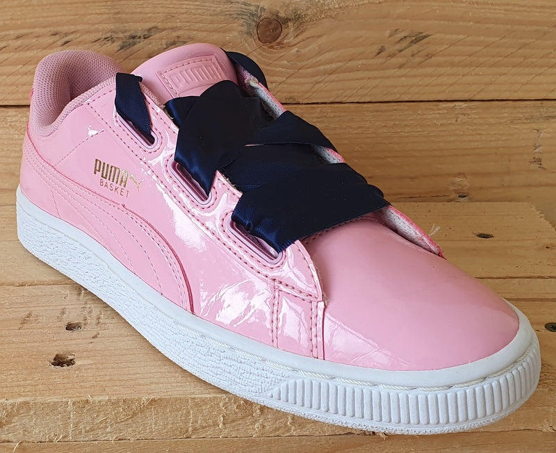 Puma Basket Heart Low Patent Leather Trainers UK4/US5C/EU37 364817 03 Prism Pink