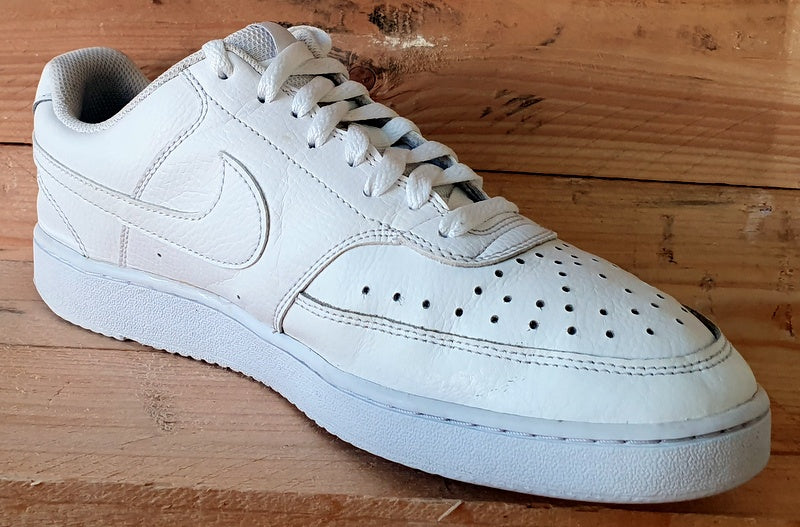 Nike Court Vision Low Leather Trainers UK8/US9/EU42.5 CD5463-100 Triple White