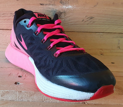 Nike Lunarglide 6 Low Textile Trainers UK6/US6.5Y/EU39 654156-001 Black/Pink