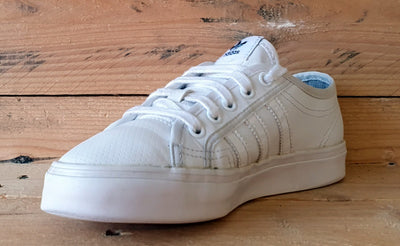 Adidas Original Nizza Low Leather Trainers UK3/US3.5/EU35 BB5574 Triple White