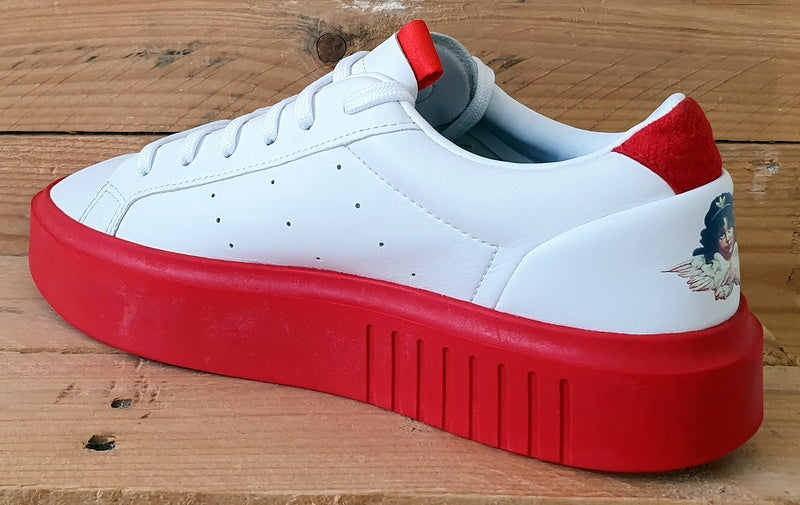 Adidas Sleek Super Fiorucci Low Leather Trainers UK6/US7.5/EU39 EE4719 White/Red