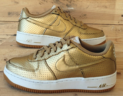 Nike Air Force 1 Low LV8 Leather Trainers UK5.5/US6Y/EU38.5 820438-700 Gold