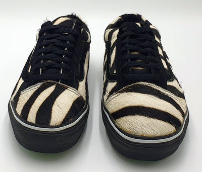 Vans Old Skool Low Zebra Fur Trainers TB4R Black/White/Green UK7/US8/EU40