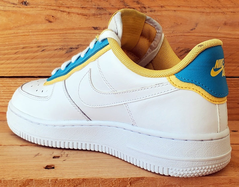 Nike Air Force 1 Low Leather Trainers UK4.5/US7/EU38 AA0287-105 White/Topaz
