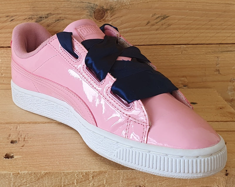 Puma Basket Heart Low Patent Leather Trainers UK4 US5C EU37 364817 03 Prism Pink