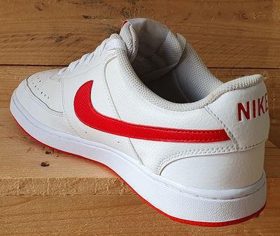Nike Court Vision Low Leather Trainers UK10/US11/EU45 CD5463-102 White/Red
