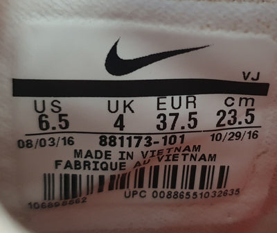 Nike Air Max Zero Low Textile Trainers UK4/US6.5/EU37.5 881173-101 Oatmeal