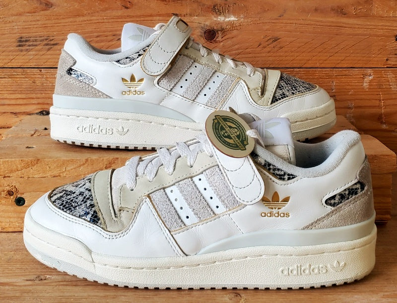 Adidas Forum 84 Low Leather Trainers UK5/US5.5/EU38 FZ6292 White/Snakeskin