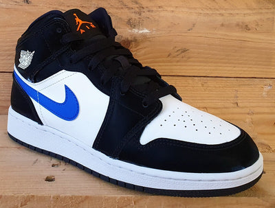 Nike Air Jordan 1 Mid Trainers UK5.5/US6Y/EU38.5 554725-084 Black Racer Blue