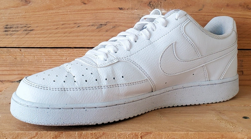 Nike Court Vision Low Leather Trainers UK9/US10/EU44 DH2987-100 Triple White