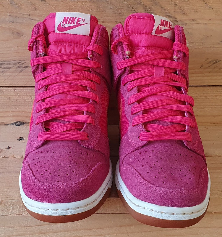 Nike Dunk Sky Hi Textile/Suede Trainers UK3/US5.5/EU36 579763-600 Pink