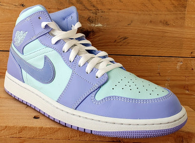 Nike Air Jordan 1 Mid Leather Trainers UK8.5/US9.5/EU43 554724-500 Purple Aqua