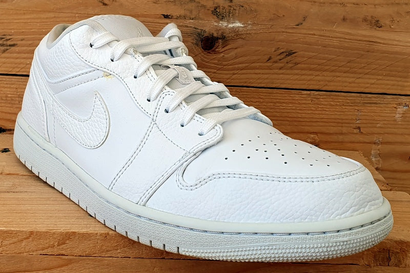 Nike Air Jordan 1 Leather Trainers 553558-130 Triple White UK10.5/US11.5/EU45.5