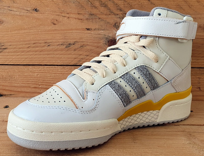 Adidas Forum 84 High Leather Trainers UK4.5/US5/EU37 GY5727 White/Yellow