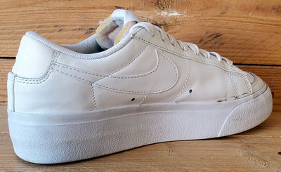 Nike Blazer Platform Low Leather Trainers UK4.5/US7/EU38 DJ0292-100 Triple White
