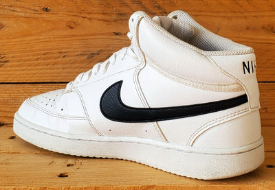 Nike Court Vision Mid Leather Trainers UK7/US8/EU41 DN3577-101 White/Black