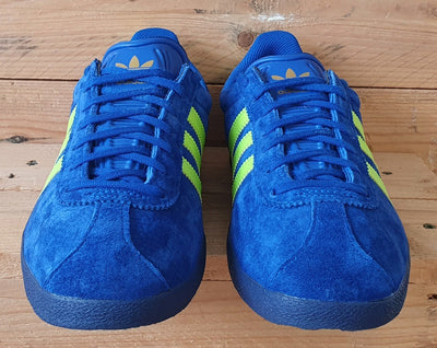 Adidas Gazelle Low Suede Trainers UK9/US9.5/EU43 FZ2686 Blue/Volt Yellow