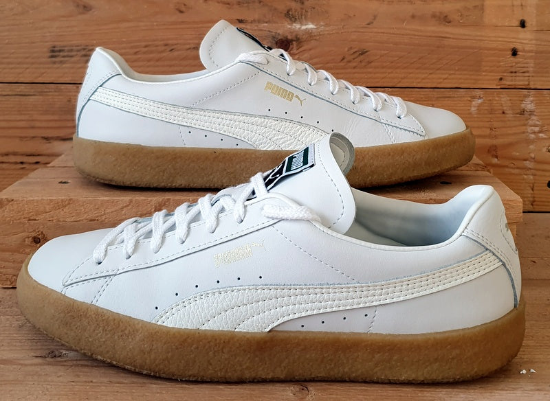 Puma Suede Crepe Leather Low Trainers UK9/US10/EU43 384245-01 White/Gum