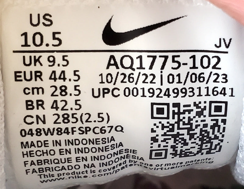 Nike Ebernon Low Leather Trainers UK9.5/US10.5/EU44.5 AQ1775-102 White/Blue