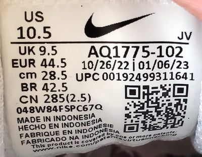 Nike Ebernon Low Leather Trainers UK9.5/US10.5/EU44.5 AQ1775-102 White/Blue