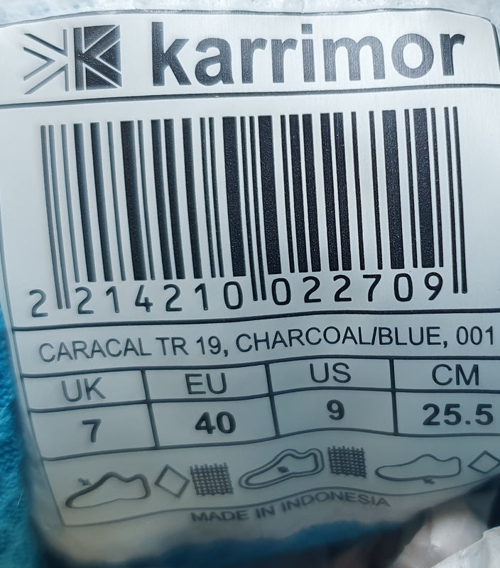 Karrimor Caracal TR Running Low Textile Trainers 2214210022709 Grey UK7/US9/EU40