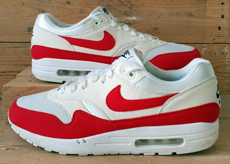 Nike Air Max 1 By You Low Suede Trainers UK11/US12/EU46 CN9671-991 White/Red